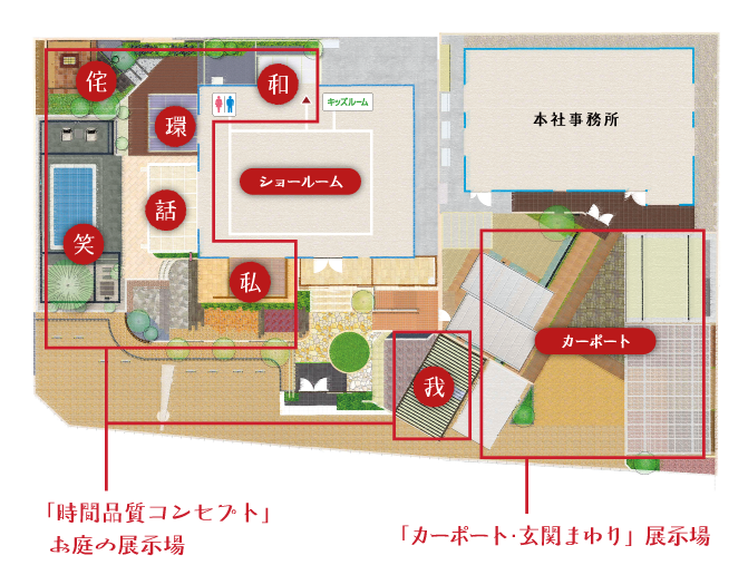 アウテリアタイガー本社・平成展示場の鳥瞰図